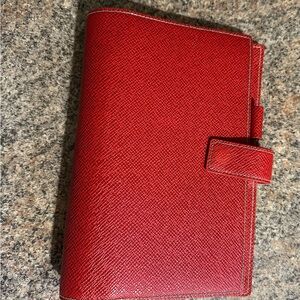 Chic Red Textured Vinyl Planner Vintage 90s